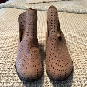 Me Too Brown Perforated Ankle Booties